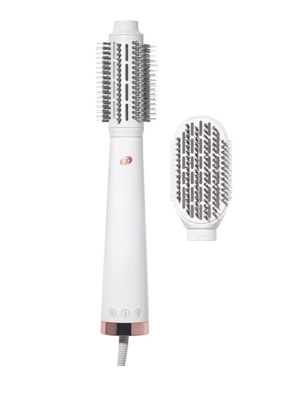 T3 Hot Air Blow Brush Duo in White with Rose Gold Trim